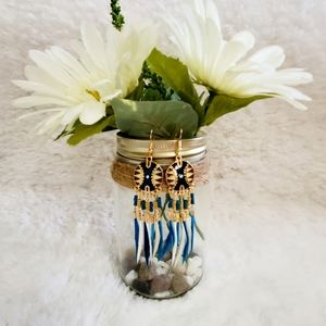 2/$14 Retro Geometric Pattern Tassel Beaded